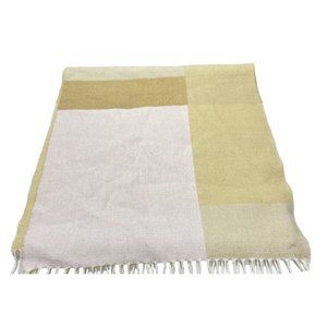 Women's Designer Winter Scarf Brand New White Cream Tan Square Colors